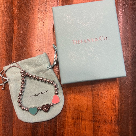Tiffany & Co. Jewelry - Tiffany & Co. Heart Tag Bracelet - Silver, Blue and Pink